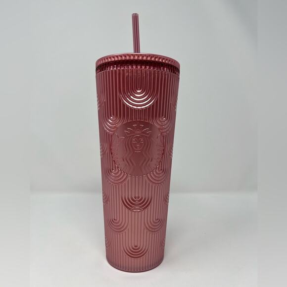 Starbucks Dusty Rose Pink Pearl Shell Mermaid Scales Siren Tumbler Fall 2023 - Picture 1 of 5